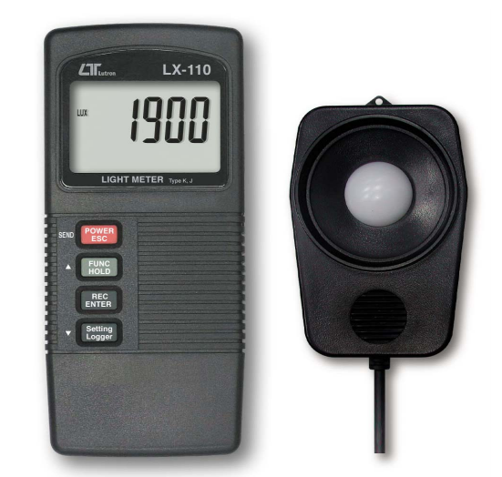 LUTRON LX-110 Light Meter + TYPE K/J THERMOMETER, RS232, Data logger