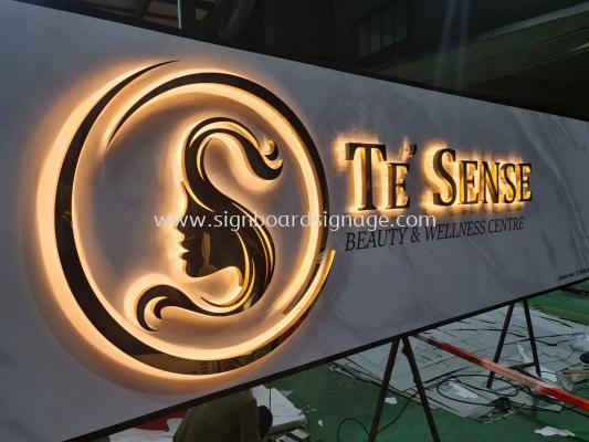 3D LED Stainlees Steel Backlit(Gold)