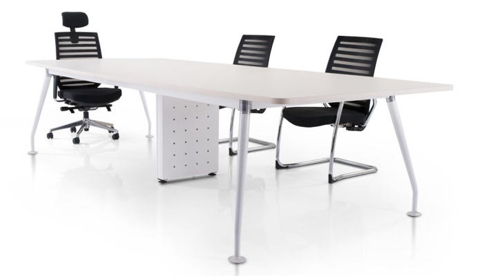 Rectangular conference table with ixia leg and riser box