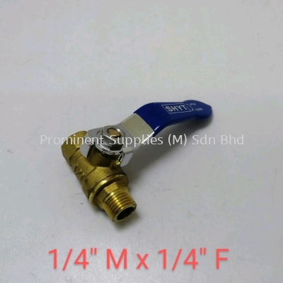 22MF | Brass Ball Valve | Big Handle | 1/4'' Male Thread x 1/4'' Female Thread 