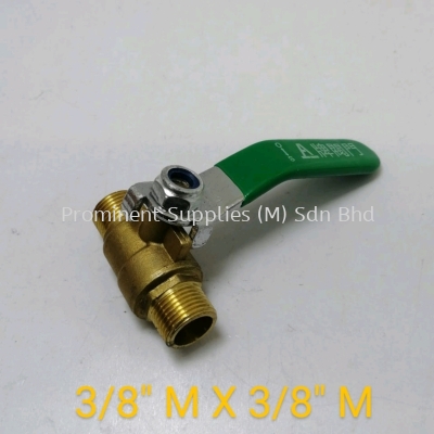 33MM | Brass Ball Valve | Big Handle | 3/8'' Male Thread x 3/8'' Male Thread 