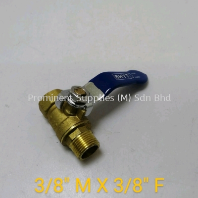 33MF | Brass Ball Valve | Big Handle | 3/8'' Male Thread x 3/8'' Female Thread 