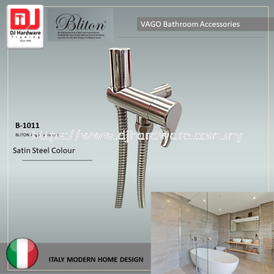 BLITON VAGO BATHROOM ACCESSORIES ITALY MODERN HOME DESIGN  ANGLE VALVE SET SATIN STEEL COLOUR B 1011 (CTRIUMP)