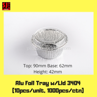 Aluminium Foil Tray w/Lid 3404