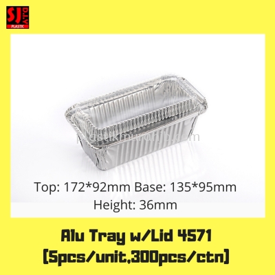 Aluminium Foil Tray w/Lid 4571