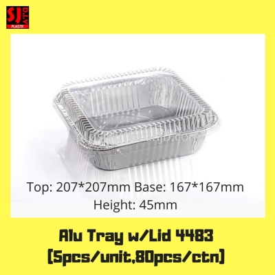 Aluminium Foil Tray w/Lid 4483
