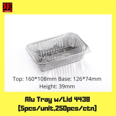 Aluminium Foil Tray w/Lid 4438