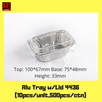 Aluminium Foil Tray w/Lid 4436