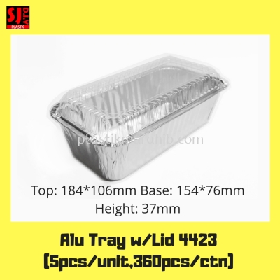 Aluminium Foil Tray w/Lid 4423