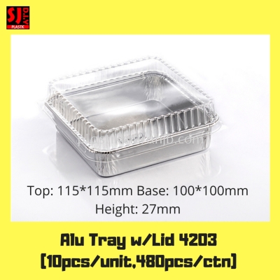 Aluminium Foil Tray w/Lid 4203