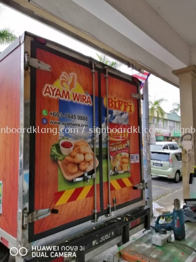 ayam wira truck lorry sticker signage signboard at klang kuala lumpur shah alam puchong kepong subang