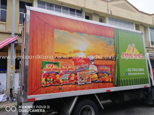 ayam wira truck lorry sticker signage signboard at klang kuala lumpur shah alam puchong kepong subang