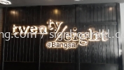 twenty eight cafe bar aluminium ceiling trism casing 3d stainless steel gold mirror led backlit lettering singage signboard at klang kuala lumpur shah alam puchong kepong bangsar Aluminum Ceiling Trim Casing 3D Box Up Signboard