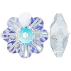 SW 3700 Margarita Flower, 8mm, Crystal AB (001AB), 4pcs/pack Sew-On Stone SW Crystal Collections 