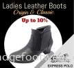 EXPRESS POLO Full Leather 2inch Ladies Boots- LL-0437- BLACK Colour EXPRESS POLO Ladies Shoes Ladies Leather Shoes & Boots