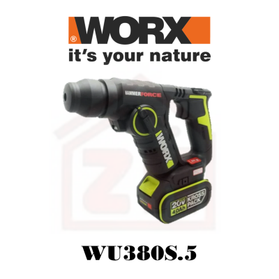 WORX WU380S.5 20mm 20V BL Brushless Rotary Hammer - 3-in-1 Hammer, Screwdriver and Drill