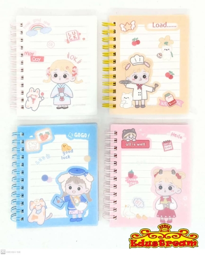 GIRLS SPIRAL NOTEBOOK A7 P7202 (3 IN 1 PACK)