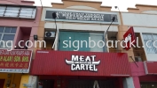 meat cartel restaurant cafe aluminium ceiling trism casing 3d led frontlit lettering logo signage signboard at klang kuala lumpur shah alam puchong kepong subang Aluminum Ceiling Trim Casing 3D Box Up Signboard