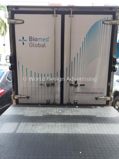 BIOMED GLOBAL INKJET UV WRAPPING LORRY BODY STICKER AT KLANG SELANGOR