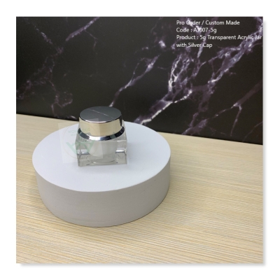 5g Transparent Acrylic Jar with Silver Cap - AJ007