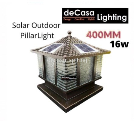 SOLAR PILLAR LIGHT. SIZE 200/250/300/400MM