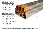 SQUARE HOLLOW COLD ROLLED / MILD STEEL SECTION (SHS) [1.2MM x 1" X 1"]  1.2MM+/- SHS STEEL HOLLOW / ANGLE / FLAT BAR / PIPE