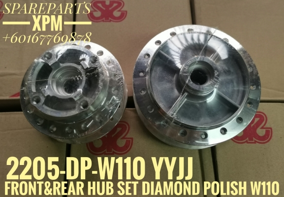 FRONT & REAR HUB SET DIAMOND POLISH WAVE 110 2205-DP-W110 GCEG