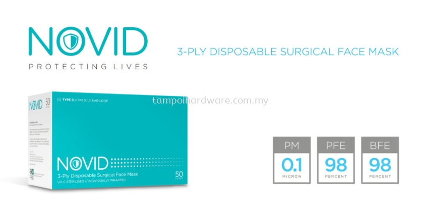 NOVID 3-Ply Disposable Surgical Face Mask