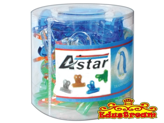 ASTAR TRANSPARENT COLOUR CLIP 30MM 24PCS/DRUM