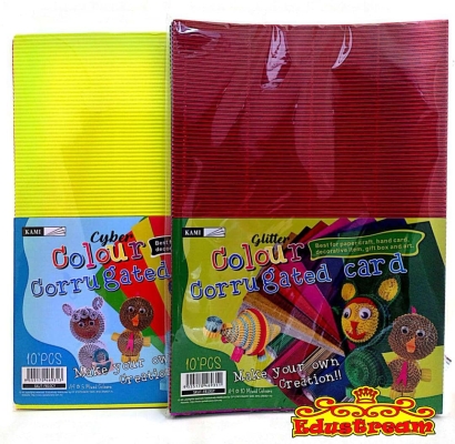 COLOUR CORRUGATED CARD 10'PCS 