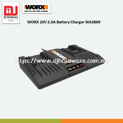 WORX 20V 2.0A BATTERY CHARGER WA3869