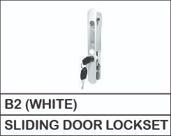 B2 (WHITE)  SLIDING DOOR LOCKSET