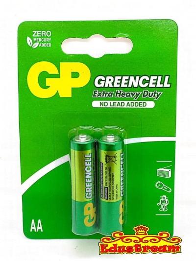 GP GREENCELL EXTRA HEAVY DUTY (NO LEAD ADDED) AA BATTERY 2PCS/CARD