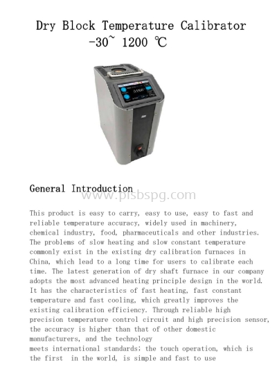 Dry Block Temperature Calibrator 