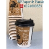 Single Wall Hot Paper Cup With Reclosable Lids-100pcs Kertas Bungkus Makanan