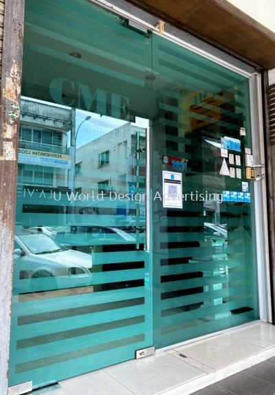 Glass Door Window Frosted Sticker | Cut Out Pattern Design | Home Office Pejabat | Manufacture Supply Print Design Install | Malaysia