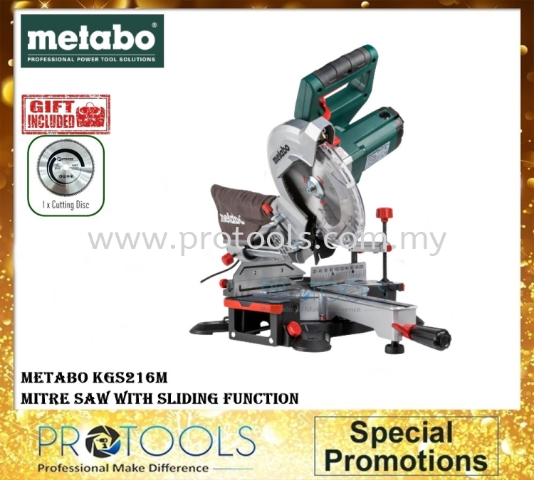 METABO KGS216M MITRE SAW WITH SLIDING FUNCTION