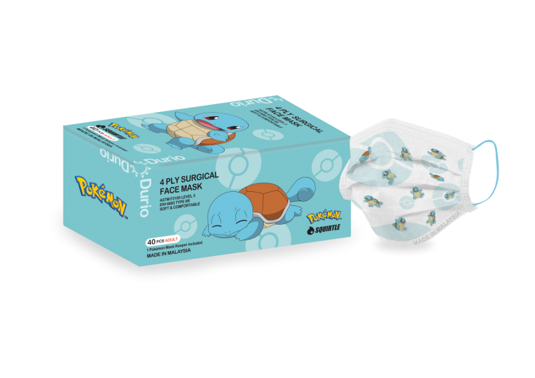 Durio 546A Pokémon 4 Ply Surgical Face Mask - Squirtle