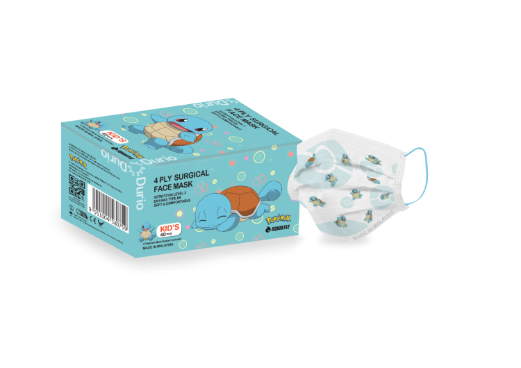 Durio 546K Pokmon 4 Ply Surgical Face Mask - Squirtle