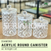 Acrylic Round Canister Airtight w/ Handle Plain-(S/M/L) Food Jars & Canisters