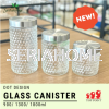 Top Point Round Glass Caniste (900ml/1300ml/1800ml) Food Multi-purpose Storage Jars Cont Food Jars & Canisters