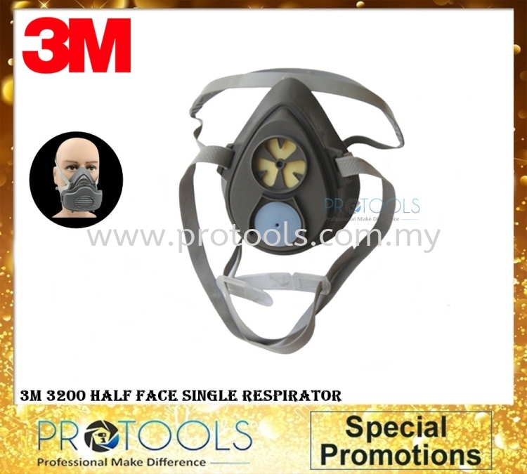 3M 3200 Half Face Single Respirator 