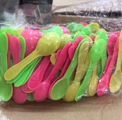 (744) Colourful Jelly Spoon 7.5cm - 100pcs/pkt