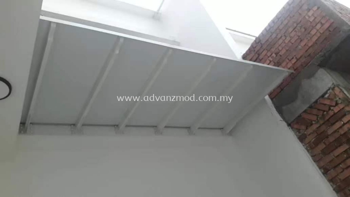 Awning Cover with Aluminium Composite panel White 