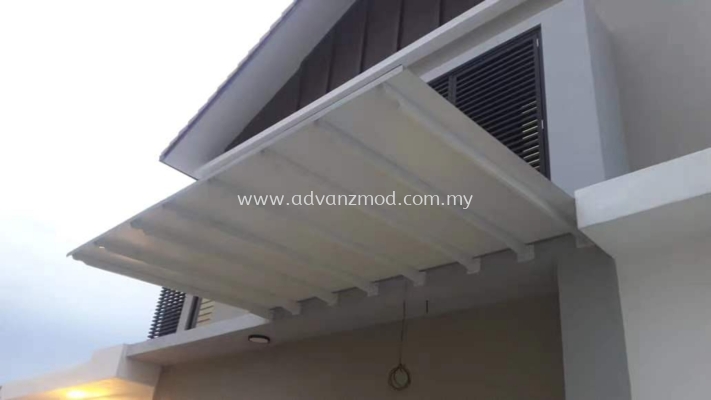 Awning Cover with Aluminium Composite panel White 