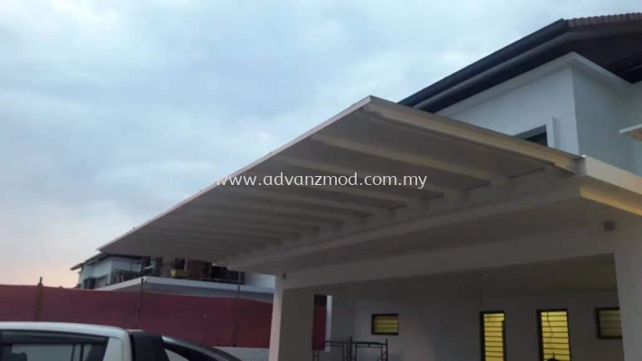 Awning Cover with Aluminium Composite panel White 