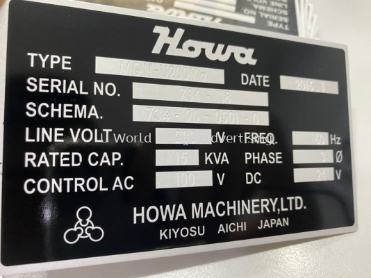 Aluminium Metal Etching Plate | Machine Equipment Name Tag Label | Malaysia