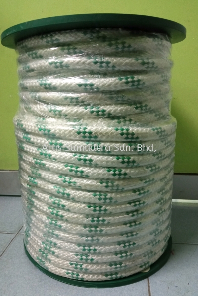 Polyester Rope EQUINOXE White with Green Fleck 18 mm diameter x 100 mtr