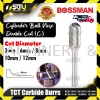 BOSSMAN BC031303 / 061203/ 061606/ 082006/ 102006/ 122506 Cylinder Ball Nose Double Cut (C) TCT Carbide Burrs (3mm-16mm) Accessories Power Tool