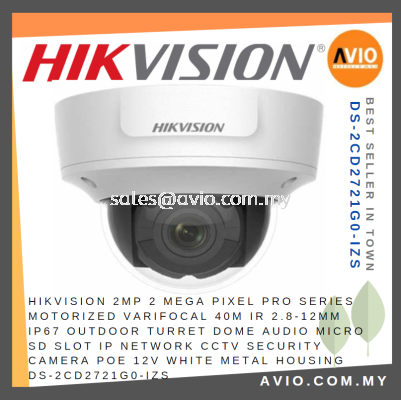 Hikvision 2MP Motorized Varifocal IP67 Outdoor Turret Dome Audio Mic SD IP Network CCTV Security Cam